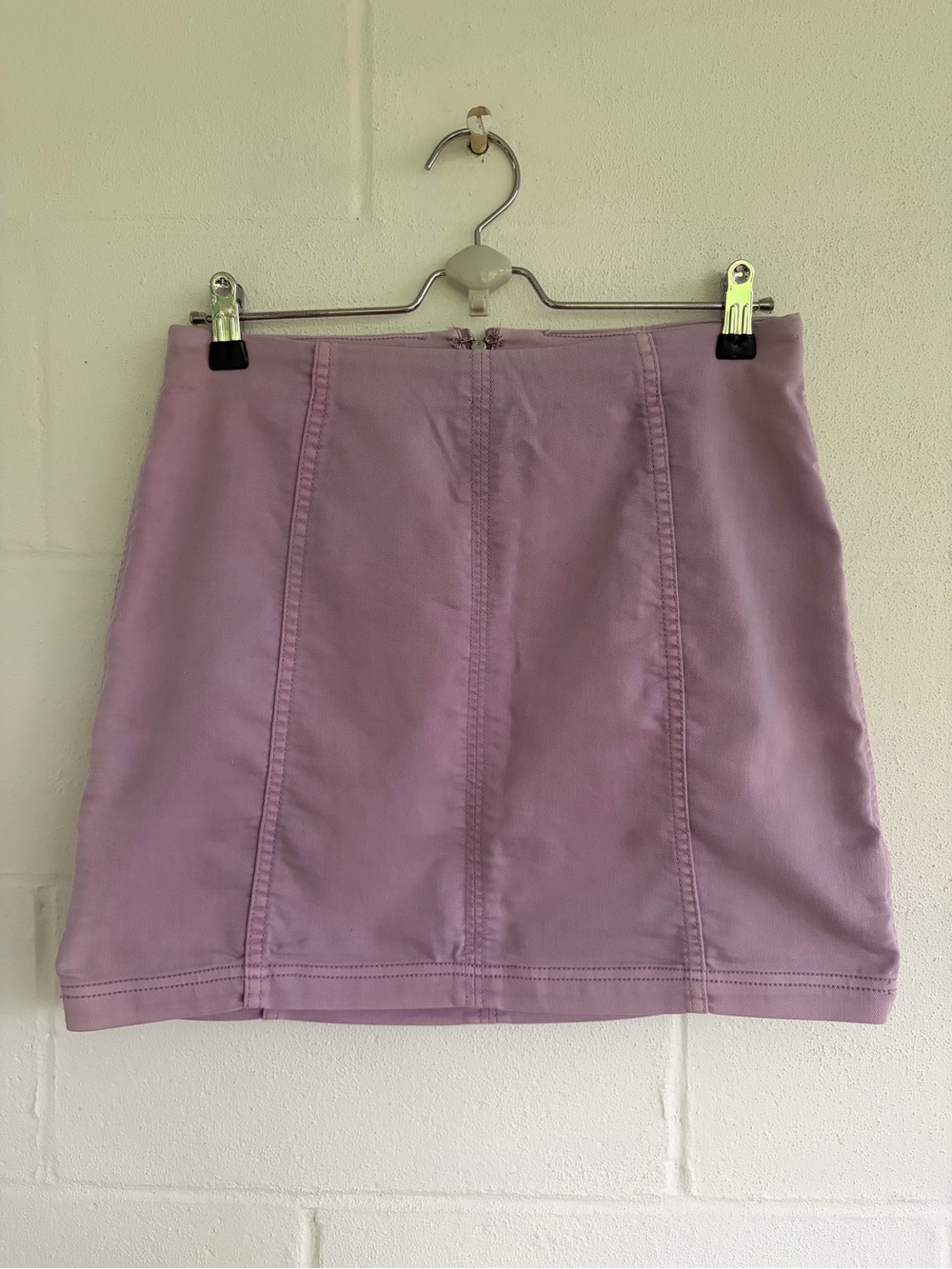 Free People Lilac Seam-Panel Mini Skirt